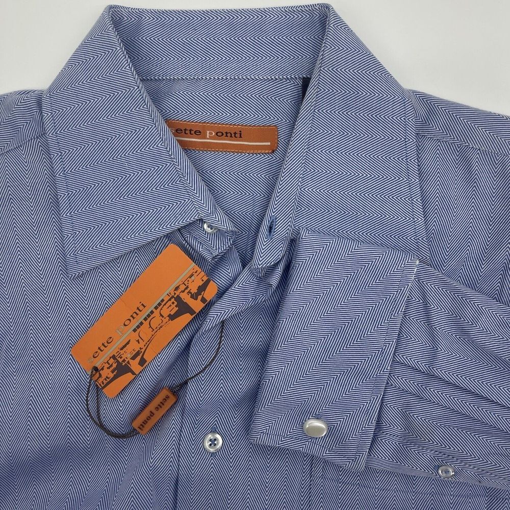 New Medium Sette Ponti Casual Dress Work Shirt Long Sleeve‎ Great Condition